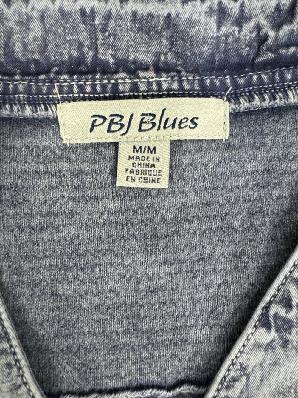 PBJ Blues Womens Indigo Tunic Shirt M/M Y2K Cottage Waffle Knit Stretch Comfort - Picture 4 of 16